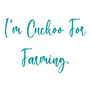 i'm cuckoo for farming quote SVG PNG design with hand-drawn style, bold lettering