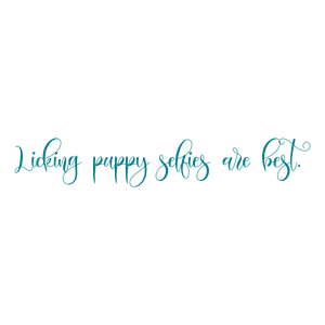 licking puppy selfies are best quote SVG PNG design with hand-drawn style