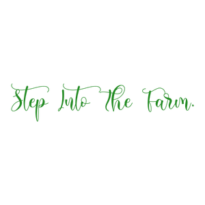 step into the farm quote SVG PNG design with bold lettering