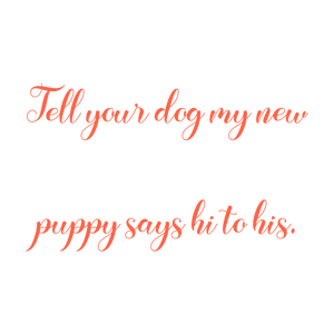 tell your dog my new puppy says hi to his quote SVG PNG design