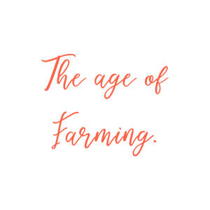 the age of farming quote SVG PNG design with bold lettering