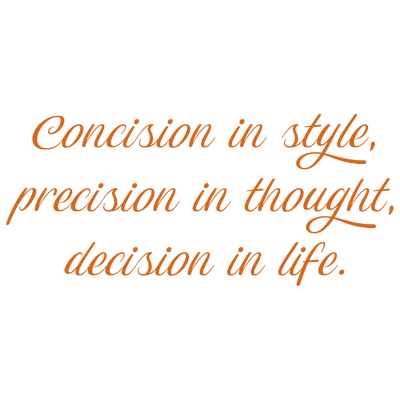 concision in precision thought decision life quote SVG PNG design with bold lettering