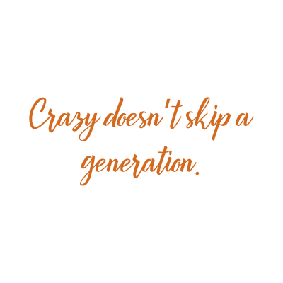 crazy doesn't skip a generation quote SVG PNG design with bold lettering