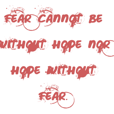 fear cannot be without hope nor quote SVG PNG design with bold lettering