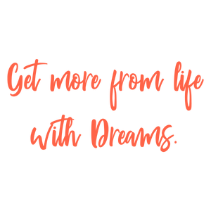 get more from life with dreams quote SVG PNG design with hand-drawn style, bold lettering, an uplifting message