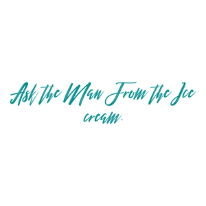 ask the man from ice cream quote SVG PNG design with bold lettering