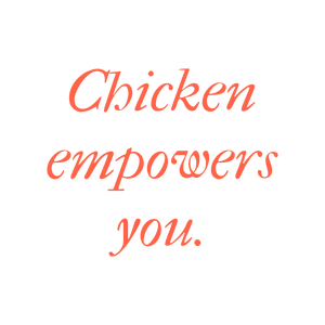 chicken empowers you quote SVG PNG design with bold lettering, an uplifting message