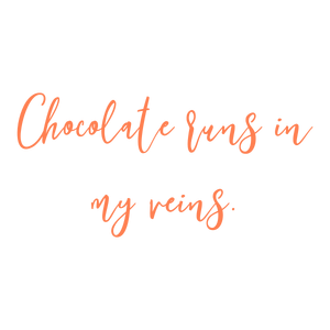 chocolate runs in my veins quote SVG PNG design with bold lettering