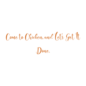come to chicken and let's get it done quote SVG PNG design with bold lettering