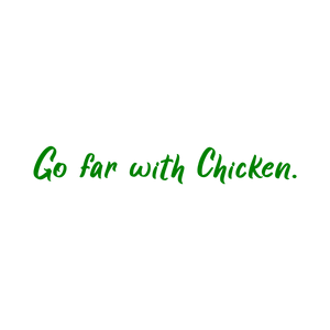 go far with chicken quote SVG PNG design with bold lettering