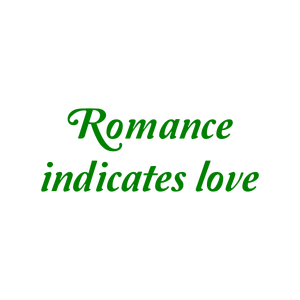 romance indicates love quote SVG PNG design with bold lettering