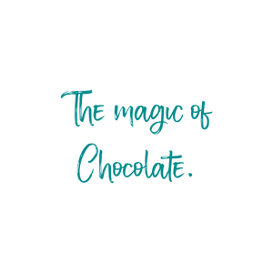 the magic of chocolate quote SVG PNG design with hand-drawn style, bold lettering