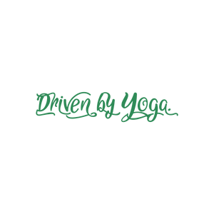 driven by yoga quote SVG PNG design with bold lettering
