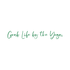 grab life by the yoga quote SVG PNG design with hand-drawn style, an uplifting message