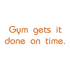 gym gets it done on time quote SVG PNG design with bold lettering, an uplifting message