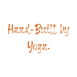 hand built by yoga quote SVG PNG design with bold lettering, an uplifting message