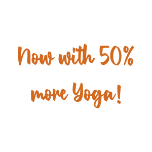 now with 50 more yoga quote SVG PNG design with bold lettering