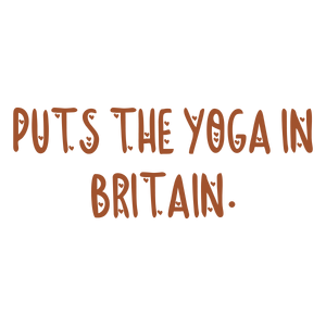 puts the yoga in britain quote SVG PNG design with hand-drawn style, an uplifting message