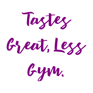tastes great less gym quote SVG PNG design with bold lettering