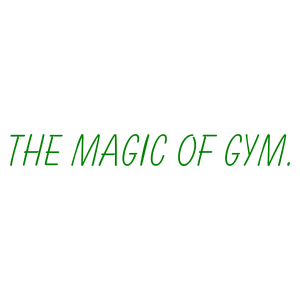 the magic of gym quote SVG PNG design with bold lettering