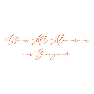 we all adore a gym quote SVG PNG design with hand-drawn style, bold lettering, an uplifting message