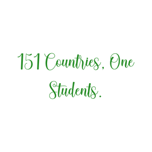 151 countries one students quote SVG PNG design with bold lettering, an uplifting message