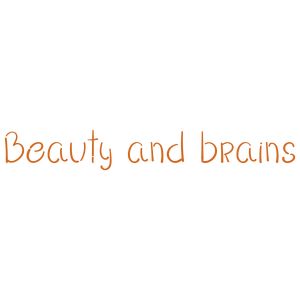 beauty and brains quote SVG PNG design with bold lettering, an uplifting message