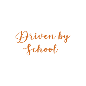 driven by school quote SVG PNG design with bold lettering