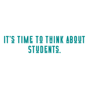 it's time to think about students quote SVG PNG design with bold lettering