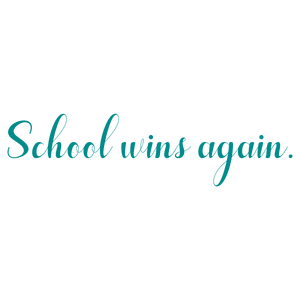 school wins again quote SVG PNG design with hand-drawn style