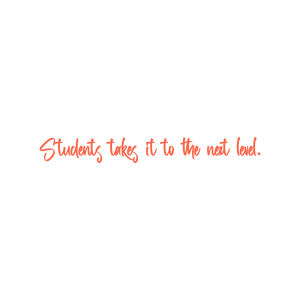 students takes it to the next level quote SVG PNG design with bold lettering, an uplifting message