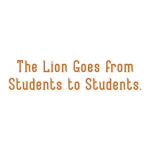 the lion goes from students to quote SVG PNG design with hand-drawn style, bold lettering
