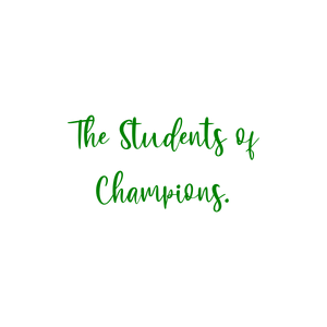 the students of champions quote SVG PNG design with bold lettering