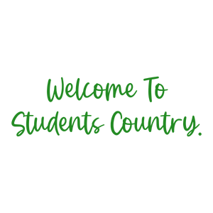 welcome to students country quote SVG PNG design with bold lettering, an uplifting message