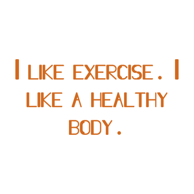 i like exercise a healthy body quote SVG PNG design with bold lettering, an uplifting message