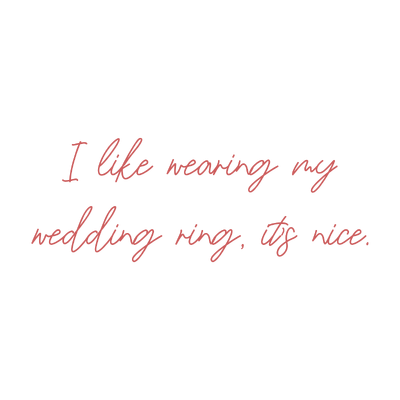 i like wearing my wedding ring it's nice quote SVG PNG design with hand-drawn style, an uplifting message