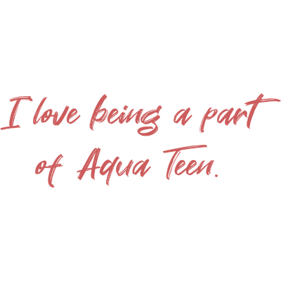 i love being a part of aqua teen quote SVG PNG design with bold lettering, an uplifting message