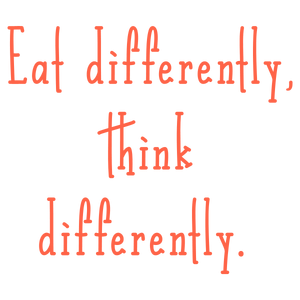 eat differently think quote SVG PNG design with bold lettering, an uplifting message