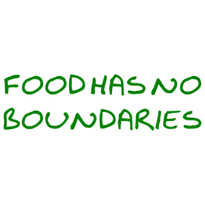 food has no boundaries quote SVG PNG design with bold lettering, an uplifting message