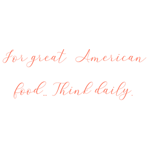 for great american food think daily quote SVG PNG design with bold lettering, an uplifting message
