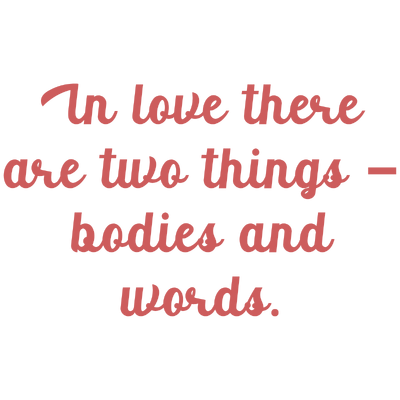 in love there are two things bodies and words quote SVG PNG design with bold lettering