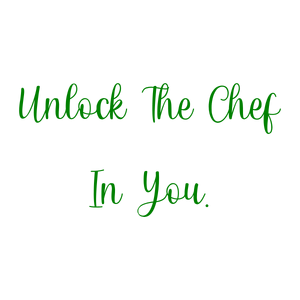 unlock the chef in you quote SVG PNG design with bold lettering, an uplifting message