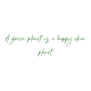 a green planet is happy clean quote SVG PNG design with bold lettering, an uplifting message