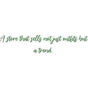 a store that sells not just outfits but trend quote SVG PNG design with bold lettering