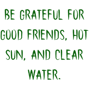 be grateful for good friends hot sun and clear water quote SVG PNG design with bold lettering, an uplifting message