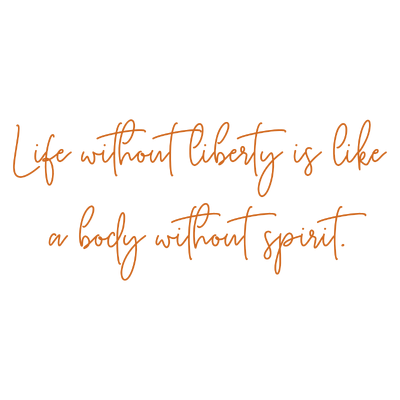 life without liberty is like a body spirit quote SVG PNG design with an uplifting message