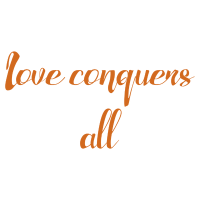 love conquers all quote SVG PNG design with bold lettering, an uplifting message