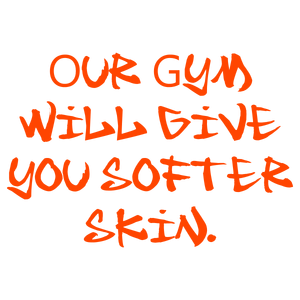 our gym will give you softer skin quote SVG PNG design with bold lettering, an uplifting message