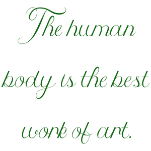 the human body is best work of art quote SVG PNG design with bold lettering