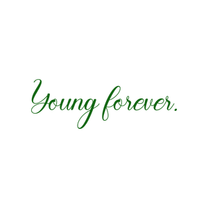 young forever quote SVG PNG design with bold lettering, an uplifting message
